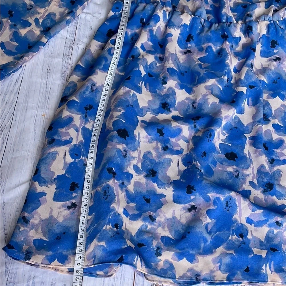 J. Crew Blue V-Neck Long Sleeve Sundress